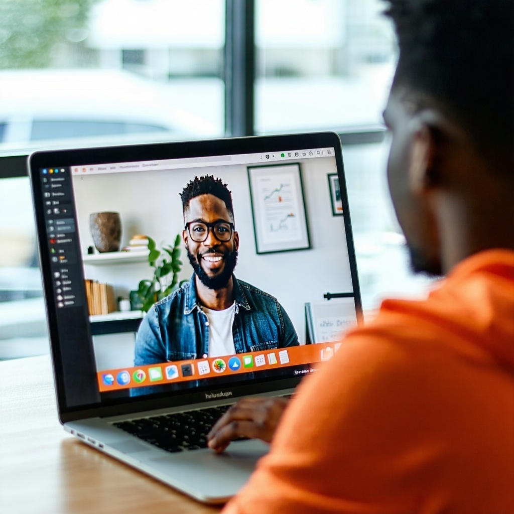 photorealistic zoomed in on a laptop showing the instructor teaching on the computer screen facing the person watching them against a HubSpot background Join us for a dynamic 60minute live expert session that dives deep into innovative strategies emp-1