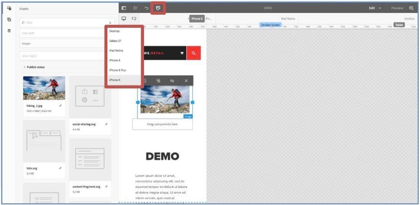 Check responsiveness by viewing your page on different devices