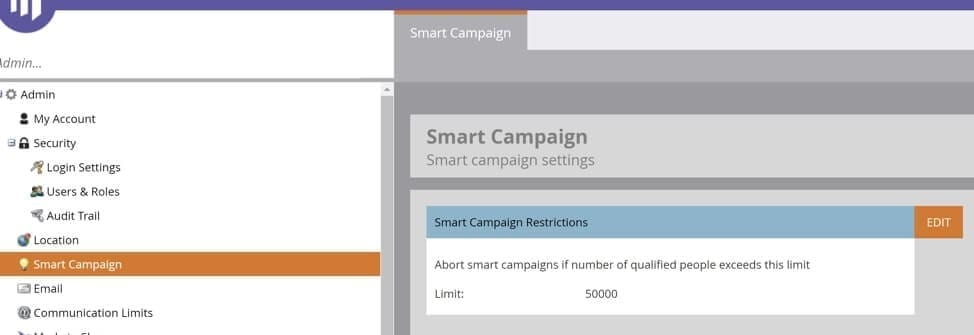 Smart campaigns can fail because of a low cap - this screenshot shows you how to set this cap higher for your campaign