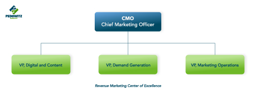 A revenue marketing center of excellence for multi-national organizations often looks like this